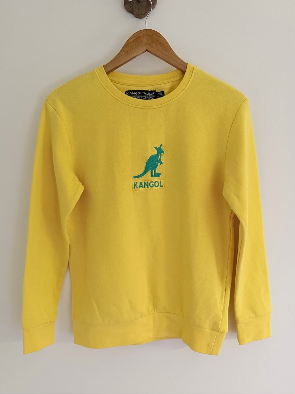 Kangol Yellow Embroidered Logo Crewneck Sweatshirt Large